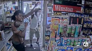 Dad holding his 7monthold baby pushes away gunman who followed them into gas station [upl. by Stanislaw149]