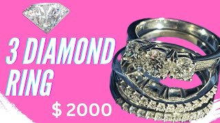 3 diamond ring with matching band 2000 [upl. by Harbison]