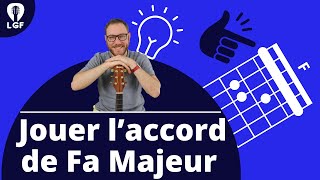 Jouer laccord de Fa Majeur à la guitare  La magie des accords barrés 🙌 [upl. by Kaczer]