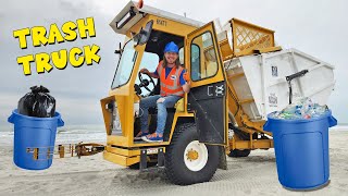 Trash Truck for Kids  Amazing Beach Garbage Truck [upl. by Naerb]