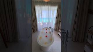 Bathroom with ocean view 😍🏝️ maldives [upl. by Arikahs]