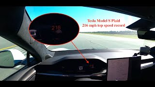 Tesla Model S Plaid achieves record 216 mph top speed [upl. by Yevre342]