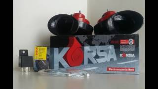 Korsa Electromagnetic Horn Twin Snail Type Toyota Honda Mitsubishi Kia Car Access Philippines [upl. by Auguste]