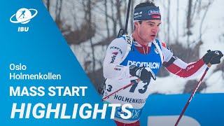 World Cup 2223 Oslo Holmenkollen Men Mass Start Highlights [upl. by Athalia]