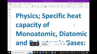 Physics    Specific heat capacity of monoatomic diatomic and polyatomic gases   76 physics [upl. by Fraya]