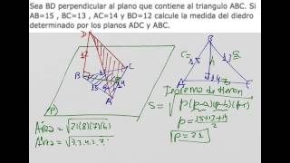 Geometría de espacio teorema de Herón ángulo diedro [upl. by Brie938]