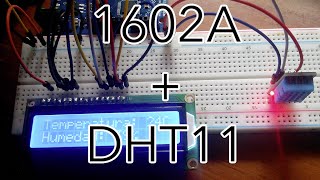 Arduino LCD 1602A  DHT11  TechKrowd [upl. by Arihay]