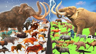 Prehistoric Animals Epic Battle Ice Age Animals vs Real Life Mammals Animal Revolt Battle Simulator [upl. by Marguerita]