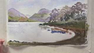 Painting Watercolour Trees Water and Riverbank Landscape with Artist Anne Barnham [upl. by Keele671]