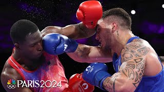 USAs Joshua Edwards falls to Italys Diego Lenzi in Olympic debut  Paris Olympics  NBC Sports [upl. by Fein]