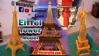 How to make Eiffel Tower 3D Wooden Model  3D Wooden Puzzle Eiffel Tower Full Assembly amp Review [upl. by Eitsyrc342]