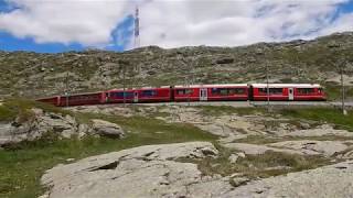 Mountain Bernina Express from Tirano to Pontresina 5 july 2020 [upl. by Zwiebel299]