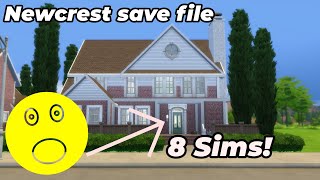 Building a house for 8 Sims  Newcrest Save File [upl. by Ahsinut]