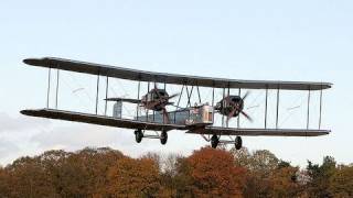 Vickers Vimy Replica flying to Brooklands Museum from Ireland 15 June 2009 [upl. by Nolie]