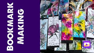 Making Floral Bookmarks With Tim Holtz Stampers Anonymous Floral Stamps Distress Inks and Archival [upl. by Fredericka]