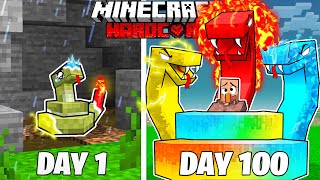 I Survived 100 Days as an ELEMENTAL SNAKE in HARDCORE Minecraft [upl. by Adiraf]