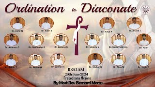 Ordination to Diaconate 29 June 2024 in Prabodhana Mysore [upl. by Atnauqal]