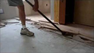 Gutster Flooring Bar  Fastest way to remove hardwood flooring and subfloor [upl. by Ahsineg627]