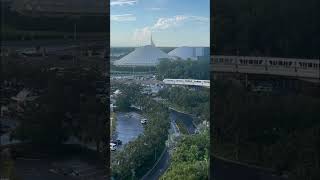 Walt Disney World Monorail Arriving at the Contemporary Resort with Space Mountain in the Background [upl. by Verda794]