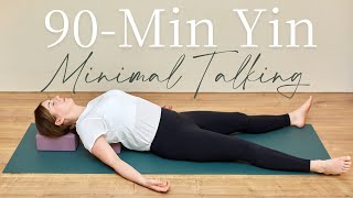 Silent Yin Yoga 90 Minutes  Minimal Cues Long Holds Yin [upl. by Casimire]