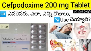 cefpodoxime 200mg tablet in telugu  Uses SideEffects dosedosage etc [upl. by Goraud544]