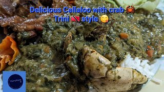 Tasty Callaloo with Crab 🦀2024 Trini HKR style recipe 🇹🇹 [upl. by Soloman]