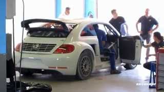 Volkswagen Beetle Rallycross practice with Tanner Foust and Scott Speed  Sound amp Accelerations [upl. by Maressa]