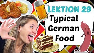 GERMAN LESSON 29 Must EAT amp DRINK in GERMANY Typical German Food and Drinks 🍻🍰 [upl. by Xenia880]