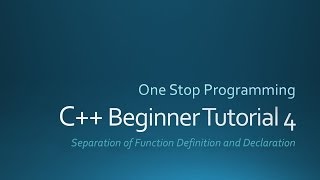 C Beginners Tutorial 4 For Absolute Beginners [upl. by Rieger196]