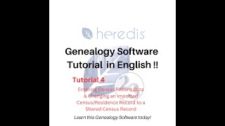 Heredis Tutorial 4  Entering Census Data [upl. by Theta]