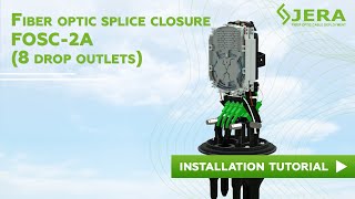 Fiber optic splice closure FOSC2A installation with FTTH drop cables adapters and PLC splitter [upl. by Oznecniv]