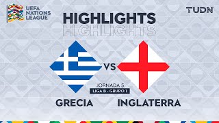 HIGHLIGHTS  Grecia vs Inglaterra  UEFA Nations League 2024  TUDN [upl. by Rochus]