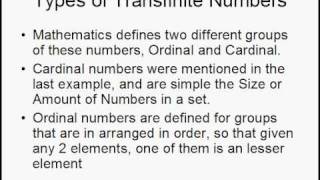 Transfinite numbers A Presentation [upl. by Yumuk]