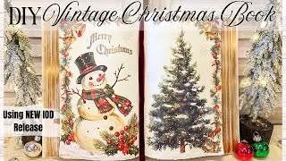 DIY Vintage Christmas Book using NEW IOD Holiday Release 2024  Transfers amp Stamps  Retro Decor [upl. by Nielson]