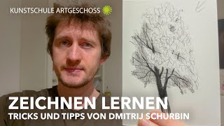 Zeichnen lernen für Anfänger Baum zeichnen mit Dmitrij Schurbin Super Tipps und Tricks [upl. by Rochella672]