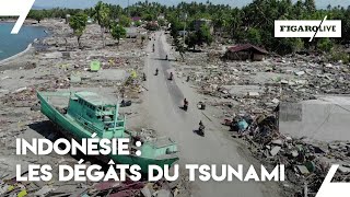 Tsunami en Indonésie  les images en drone des dégâts [upl. by Galliett273]