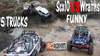 4x4 Franchissement Rochers Plage Batz sur Mer  Scx10 VS Wraiths [upl. by Ytsihc]