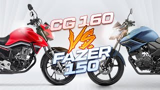 NOVA CG 160 vs FAZER 150 2022 QUAL A MELHOR COMPARATIVO TÉCNICO E VISUAL [upl. by Fidele525]