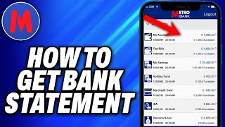 How To Get Metro Bank Statement on App 2024  Easy Fix [upl. by Suiddaht]