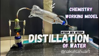 Chemistry working model Distillation process  Distilled Water at home science project NakulSahuArt [upl. by Karon]