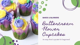 Make Easy Buttercream Flower Cupcakes with Tip 61 [upl. by Adrell]