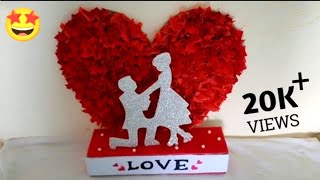 DIY Marriage gift ideas  Special Gift for weddingAnniversary  Heart showpiece making with paper [upl. by Ahsekar]