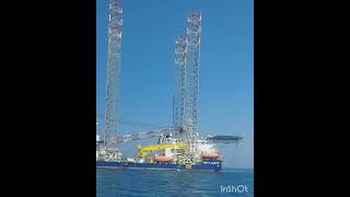 QMS GADIATOR Jack up Barge with Self Propeller offshore rig shorts [upl. by Ennairb]