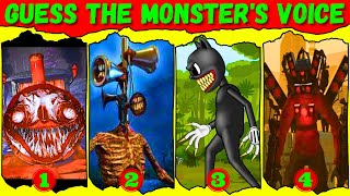 Guess Monster Voice Choo Choo Charles Siren Head Cartoon Cat Titan Speakerman Coffin Dance [upl. by Divod]