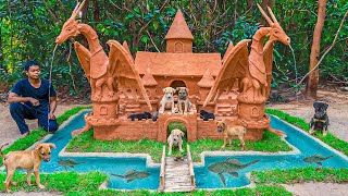 Rescue Dog Builds EPIC Castle House  BEST Dog House Ever [upl. by Norvol723]