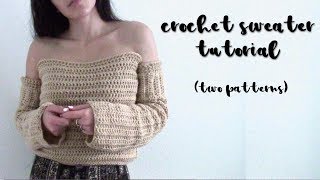 OfftheShoulder Crochet Sweater  2 Designs [upl. by Zul]