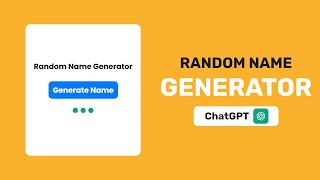 Create Random Name Generator using Javascript [upl. by Euqor]