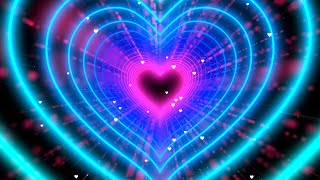 Colorful Heart Animation💖💙Pink And Blue Heart Background Love Heart Tunnel Background Video Effects [upl. by Frerichs]