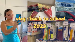 vlog  fournitures scolaires haul action wishlist de rentrée bts1 [upl. by Prober42]