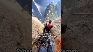 Would you take the 700yearold Huashan Plank Walk 😱 adventure mountains hike chinatravel 陕西 [upl. by Dearden]